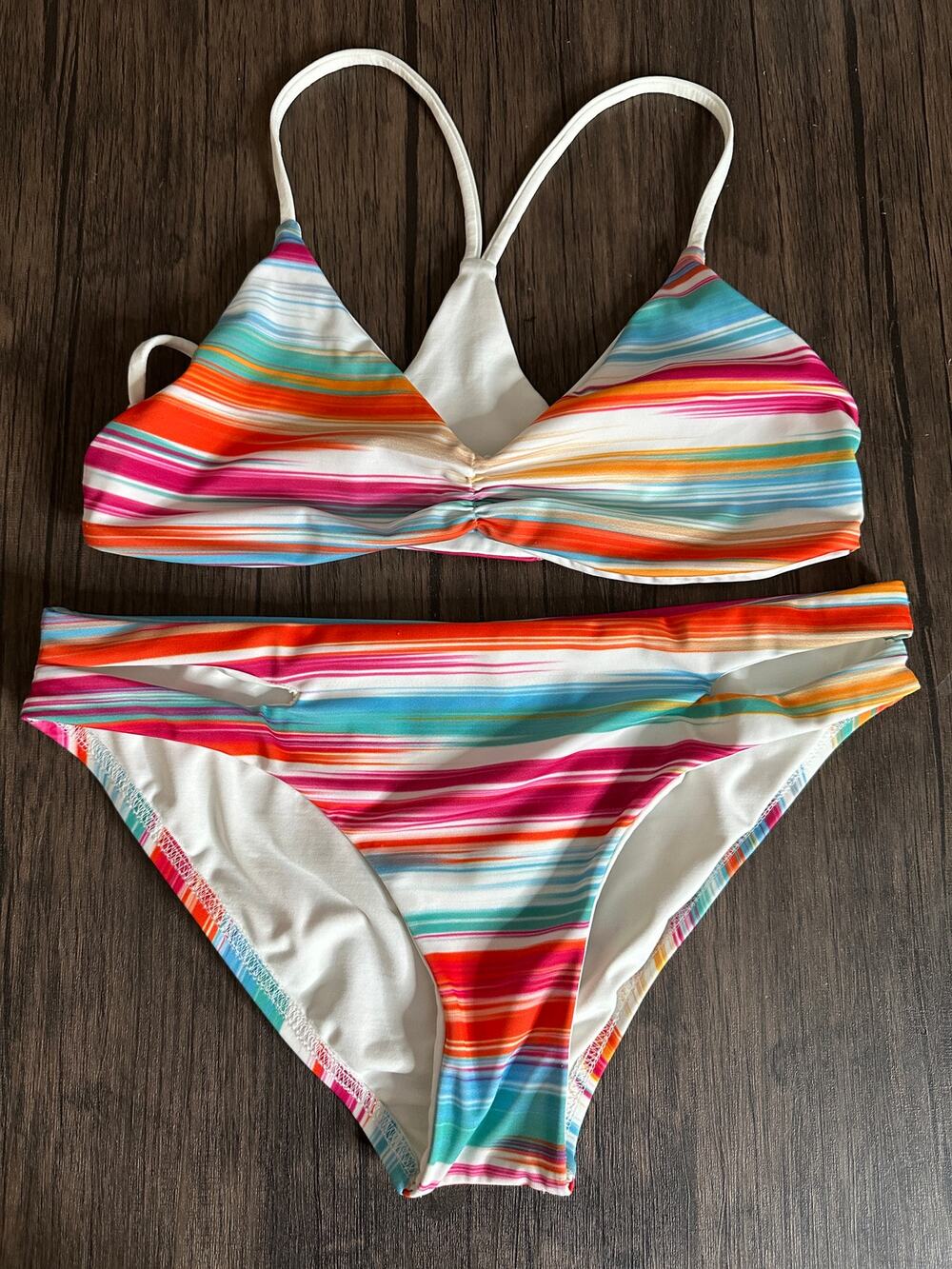 L Space Striped Bikini Set Multicolor Womans S/M